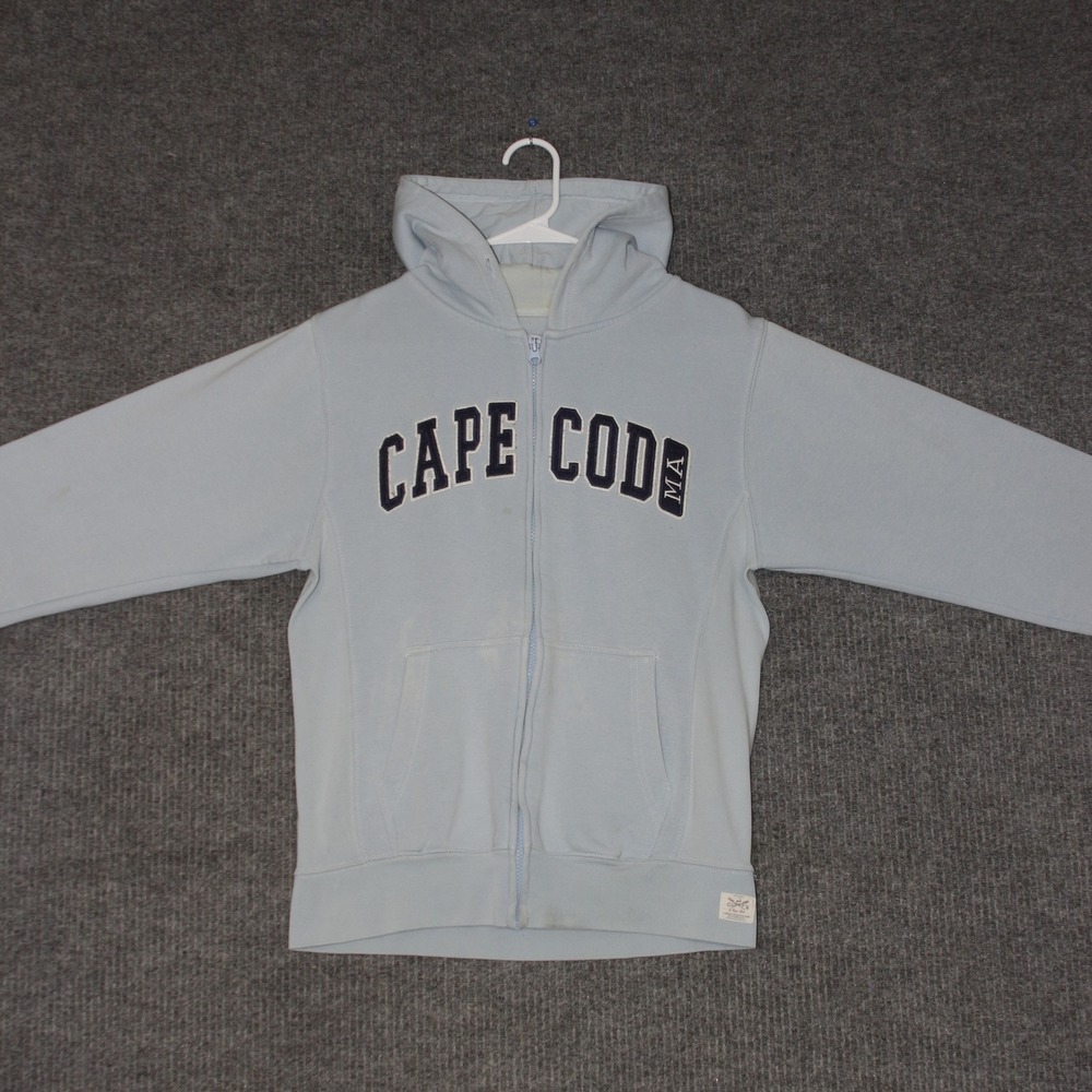 Cuffys Cape Cod MA Womens Size‎ S Light Blue Zip Up Hoodie Sweatshirt Athletic